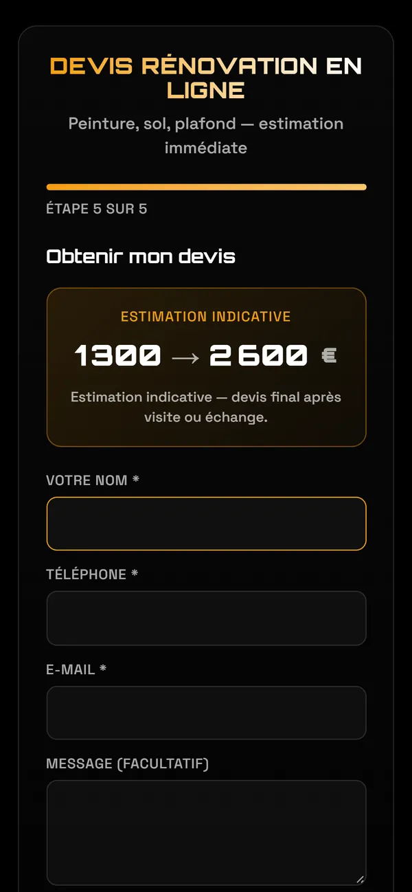 Devis en ligne