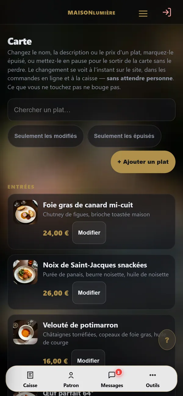 Sur téléphone : Votre carte