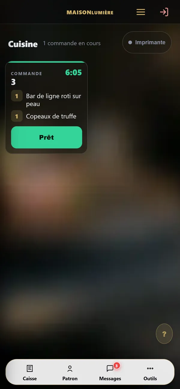 Sur téléphone : Cuisine et passe